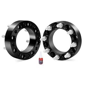 EZISOE 4 pcs 8x6.5 Wheel Spacers for 1994-2011 Ram 2500 3500, 1988-1998 F-250 F-350, 2 Inch 8x165.1 Wheel spacers 126.15mm Hub Bore with 9/16-18 Studs