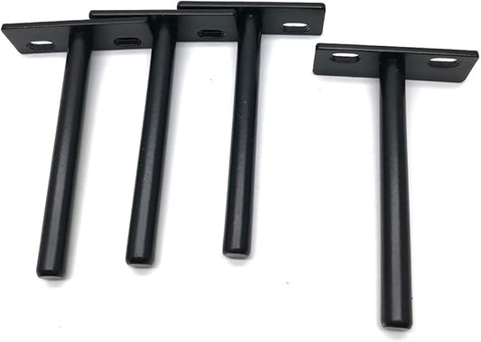 M MIMHOOY Floating Shelf Bracket 4" Deep Solid Steel Heavy Duty Blind Shelf Supports Hidden Brackets for Floating Wood Shelves 4 pcs
