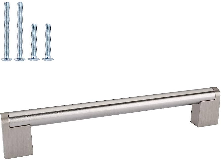 30 Pack 160mm(6-1/4inch) Hole Centers Diameter 14mm Stainless Steel Boss Bar Kitchen Cabinet Door Handles and Pulls Cabinet Knobs Length 197mm(7.88inch) Brushed Nickel
