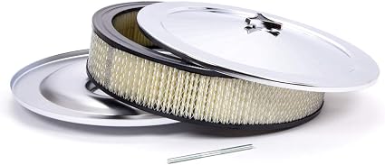 Racing Power Company R8000 14" x 3" Chrome Plain Flat Base Air Cleaner Set 63129