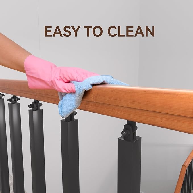 MM MELISEN Indoor Stair Railing Kits, Black Metal Baluster Posts, with 270° Adjustable Railing Spindles, for Steps, Balconies, Staircases, Decks, Patio Stairs and Outdoor Decor. (Height: 35.43 in)