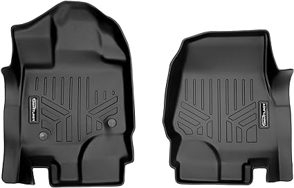 SMARTLINER First Row Floor Mat Liner Set for 2015-2021 Ford F-150 SuperCrew Cab with 1st Row Bench Seat