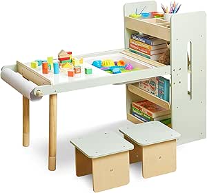 Kids Sensory Table and Chairs Set, Sand & Water Table for Kids Ages 3+