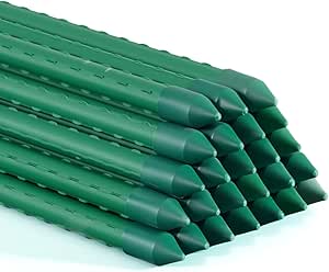 CAPHAUS Durable Metal Plant Stakes, Garden Poles for Tomatoes, Cucumbers, Beans, Potted Plant Support Garden Stakes, Garden Poles for Outdoor and Indoor Plant Gardening, 25 Pack of 6ft / 72 Inch