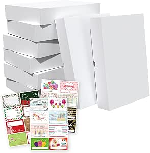 24 Packs Extra Large Gift Box Bulk with All-Occasions Stickers, 17x13x4 Inch Premium White Gift Boxes with Lids for Presents, T-shirt, Robe, Sweater Cardboard Boxes for Christmas, Birthday - Cajas Para Regalos