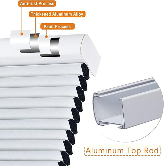 KCO Cordless Cellular Blinds Blackout Window Shades and Blinds, Room Darkening Honeycomb Shades Blinds for Windows, Bedroom and Nursery 35" W x 64" L, White