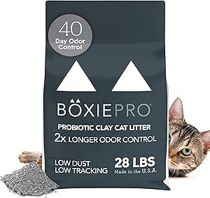 Boxie® Probiotic 40 Day Natural Odor Control Cat Litter, 28lb Clumping Clay Kitty Litter
