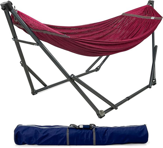 Tranquillo Universal Hammock Stand 600 lbs Capacity, Instant 20s Foldable, 3-Year Hammock with Stand, 2 Person Camping Revolutionary Portable No Screws, Premium Hammocks, Grey 63501