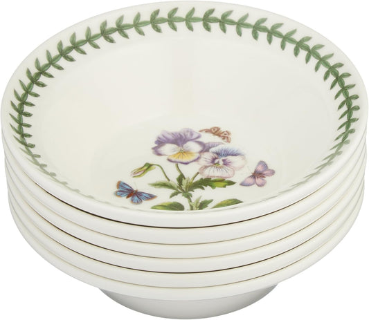 Botanic Garden Soup Bowl | Set of 6 Bowls with Assorted Motifs | 6.5 Inch | Made from Fine Earthenware | Microwave and Dishwasher Safe | Made in England
