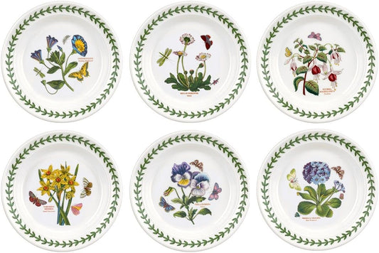 Home & Gifts BG05082 Botanic Garden Side Plates 16.5cm - Set of 6, White