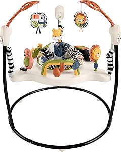 Fisher-Price Baby Bouncer Palm Paradise Jumperoo Activity Center with Music Lights Sounds and Developmental Toys