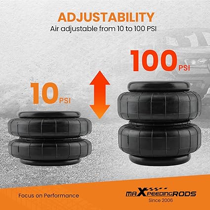 maXpeedingrods Universal Weld-On Triangulated 4 Link Suspension Kit with 5000 lbs Air Suspension Bags Kit for Pickup Trucks Hotrod Ratrod Classic Car with 2.75" Axle Tube