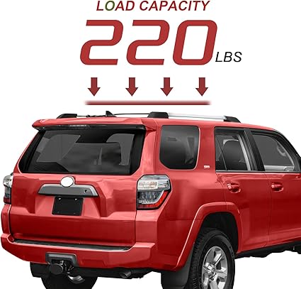 Heavy Duty 220lbs Roof Rack Cross Bars Compatible with Toyota 4Runner 2010-2024, Aluminum Roof Rails Crossbars Black Matte Powder Coated Non-Corrosion