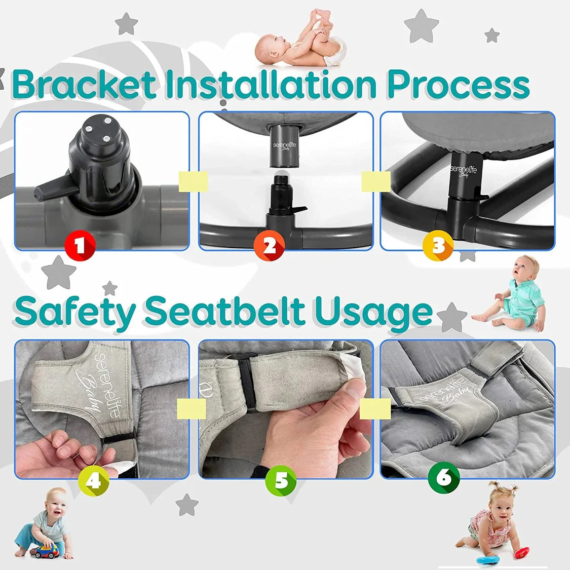 Portable Baby Swing For Infants - Comfortable Cradling Baby Rocker