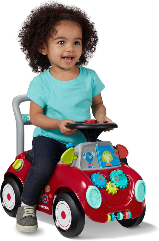 Radio Flyer Busy Buggy, Sit to Stand Toddler Ride On Toy, Ages 1-3, Red