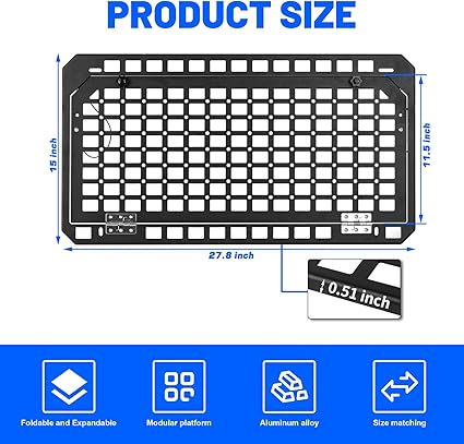 for Ford Bronco 2021-2024 Tailgate Table Rear Foldable Storage Cargo Rack Storage Shelf Molle Panel
