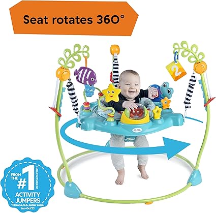 Baby Einstein Ocean Explorers Curiosity Cove 2-in-1 Educational Activity Jumper and Floor-Toy, Ages 6-12 Months