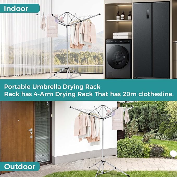 Umbrella Drying Rack, Retractable Outdoor/Indoor Drying Rack