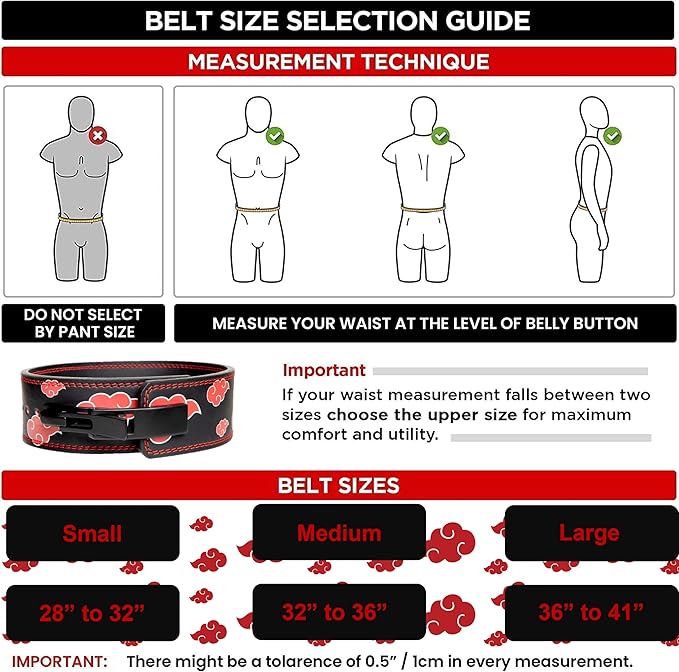 Akatsuki Weight Lifting Lever Belt | 10mm Premium Leather Weightlifting Belt for Powerlifting, Bodybuilding, Deadlift, Squats, Exercise Workout | Heavy Duty Best for Men & Women