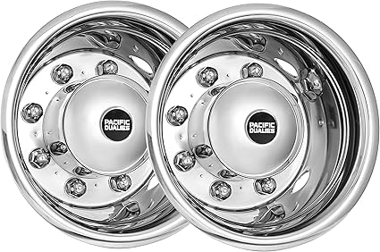 Pacific Dualies 33-3950 19.5" Stainless Steel Wheel Simulator Rear Tag-Axle Kit for 2014 - Earlier Chevy GMC 4500/5500/6500 & 2014 and Earlier Ford F650 Truck RV Motorhome