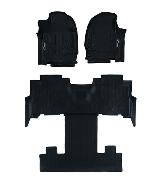SMARTLINER 1, 2 Row Floor Mat Liner Set for 2018-2019 Ford Expedition Max/Navigator L with 2nd Row Bench Seat