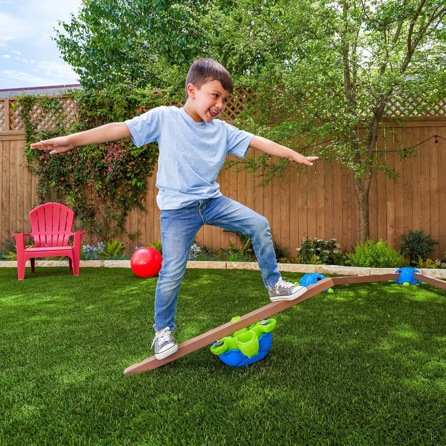 KidKraft Turtle Totter Balance Beam, Multicolor