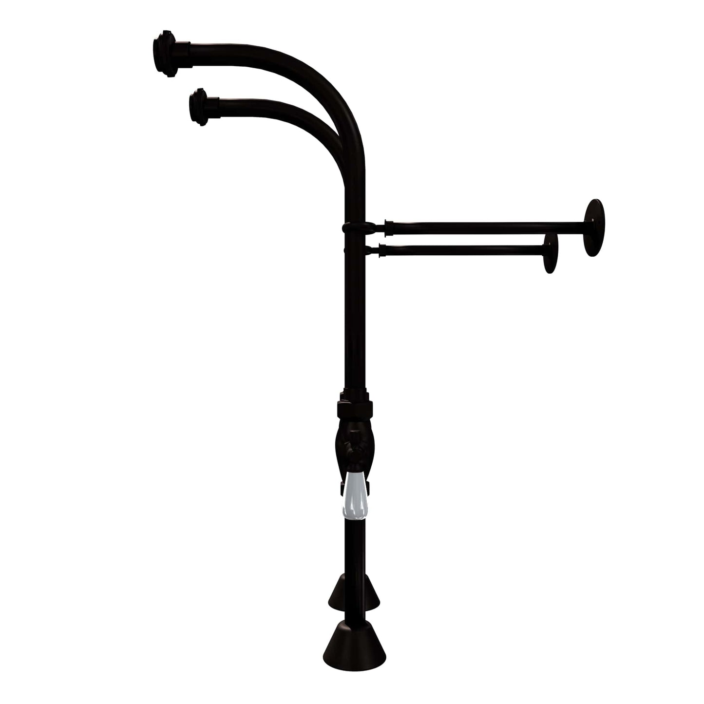 Cambridge Plumbing (CAM 398-ORB) Floor Mount/Free Standing Dual Tub Plumbing (No faucets)