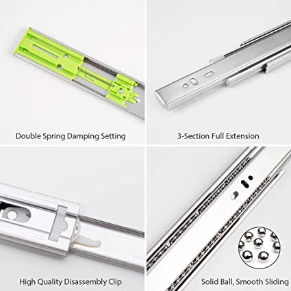 DEMZA 10 Pairs Drawer Slides 22 inch Soft Close