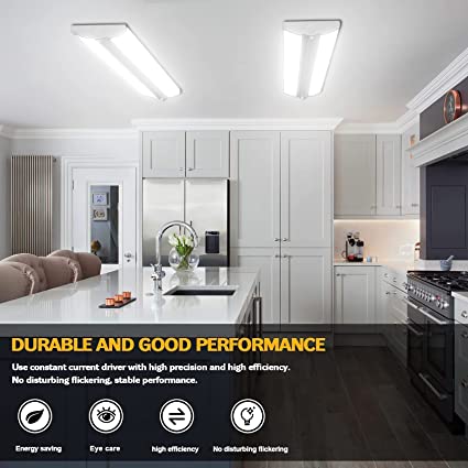 AntLux 4FT LED Wraparound Light Fixture 50W Ultra Slim LED Shop Lights for Garage, No Glare, 5500LM, 4000K Neutral White, 4 Foot Flush Mount Office Ceiling LED Wrap Light for Workshop Kitchen, 4 Pack