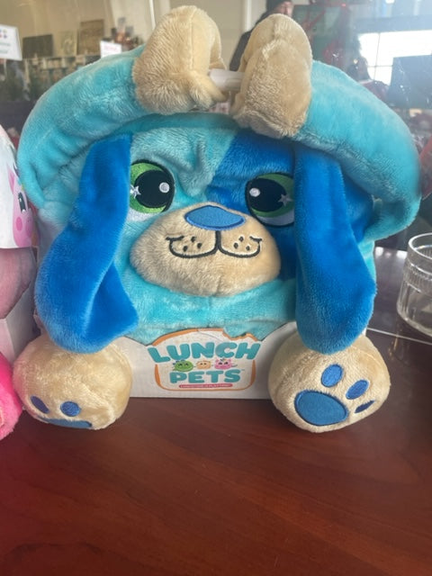 LUNCH PETS™ HUNGRYPUP™ PLUSH ANIMAL LUNCH BOX IN BLUE