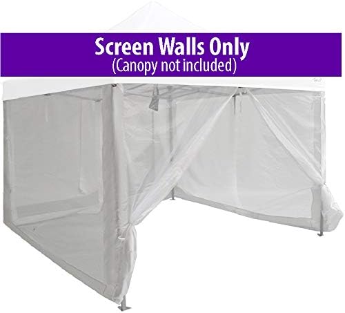 Impact Canopies 10x10 Mesh Wall Sidewalls for Pop Up Canopy Screen Room (Walls Only), White Mesh, BREEZEW