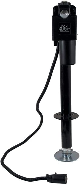 Jack Quick 3500 JQ-3500B 12V Electric Tongue Jack with Dual Lights, 3650 lb. Capacity/Black