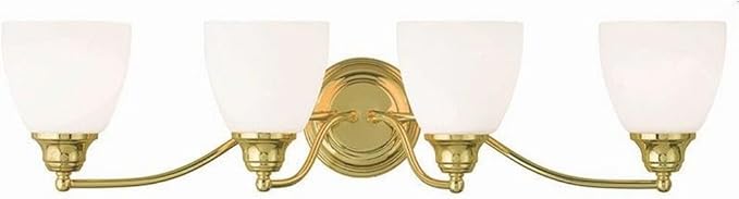 Livex Lighting 13674-02 Casual Transitional 4-Light Polished Brass Bath Vanity 63222