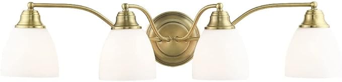 Livex Lighting 13674-02 Casual Transitional 4-Light Polished Brass Bath Vanity 63222