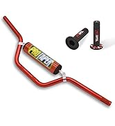 Wai Danie 7/8" RED Handle bar+Hand Grips+Handle bar Crossbar Pad CRF50 CRF70 CRF 50 70 Pit Pro Dirt Bike 22MM Motorcycle Aluminum Handlebar Bar Dirt Pit Bike ATV Quad & Cross Bar
