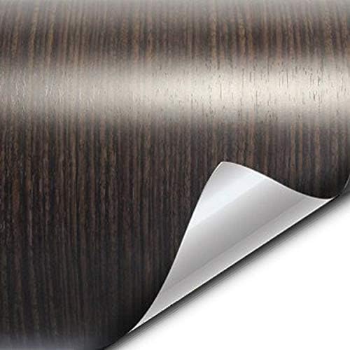 VVIVID Dark Ebony Wood Grain Faux Finish Textured Vinyl Wrap Contact Paper Film for Home Office Furniture DIY No Mess Easy to Install Air-Release Adhesive (40ft x 48 Inch)
