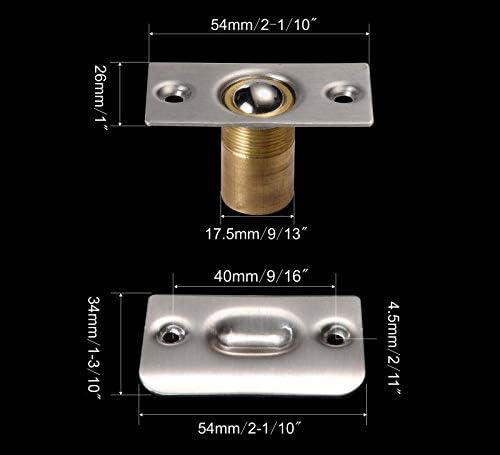 Mousike Cabinet/Closet Door Ball Catch,Stainless Steel Adjustable Ball Catch Door Hardware (Brushed Satin Finish 4 Pack)