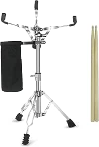 Snare Drum Stand Snare Stand with Drumstick Holder Adjustable Height 15.8 to 22.8 Inches for Drum Beginners