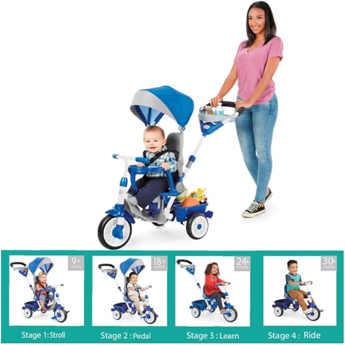 Little Tikes Perfect Fit 4-in-1 Trike Ride On, Blue