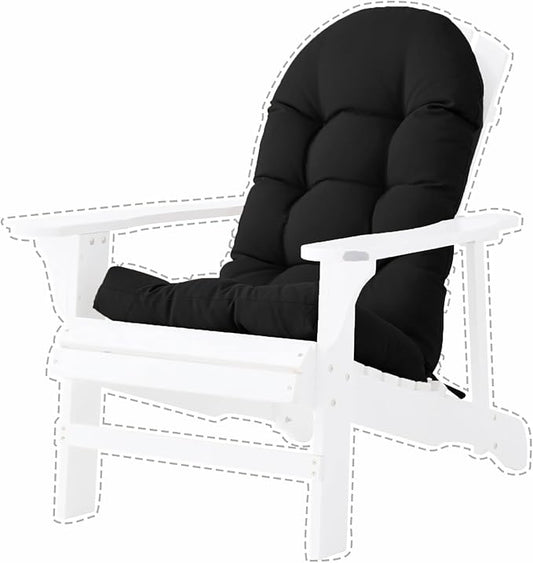 Adirondack Chair Cushion,Thickened Patio Chair Pad for Indoor and Outdoor, Water Proof and Fade-Resistant High Back Rocking Chair Cushion for Indoor and Outdoor,45 X 31 Inch (Black)