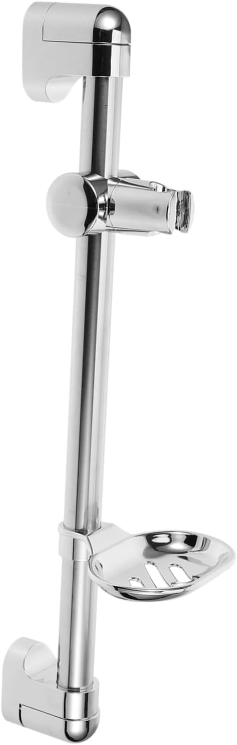 Veemoon Adjustable Shower Slide Bar Handheld Shower Head Holder with Soap Tray Wall