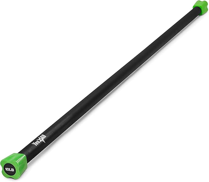 Yes4All Total Body Workout Weighted Pilates Bar, Body Bar For Exercise, Therapy, Aerobics, and Yoga, Strength Training, 10lbs 63237