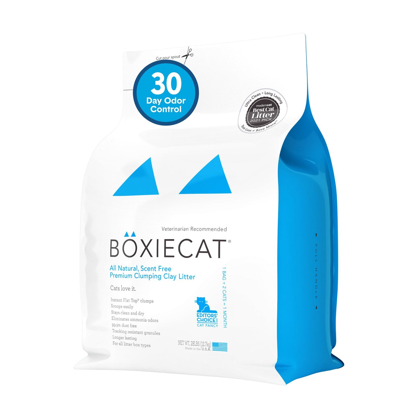 Boxie Unscented 30 Day Odor Control Clumping Clay Cat & Kitty Litter 40lb