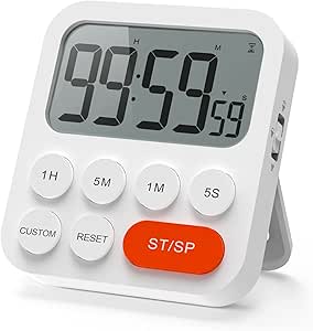 LIORQUE Kitchen Timer for Cooking Digital Magnetic Timer Clock with Large LCD Display 3 Levels Volume, Digital Timer for Kids Classroom Teacher
