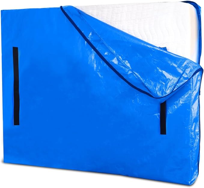 Mattress Bag for Moving, Extra Thick King Mattress Bags for Storage with 8 Strong Carrying Handles,Heavy Duty Mattress Moving Bag with Zipper Reusable Mattress Bag Protector - King Size