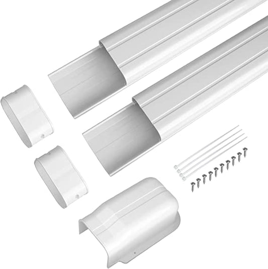 GCGOODS 4in 7.5ft Decorative PVC Line Cover Kit for Ductless Mini Split Air Conditioners, Central AC and Heat Pumps