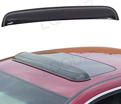 LQQDP Set of 1 38" / 98cm (37" Between The Inner Edge) Universal Mid Size Smoke Acrylic Tape-On Sun/Rain Guard Top Sun/Moon Roof Visor Fit 34“-37” Moonroof/Sunroof