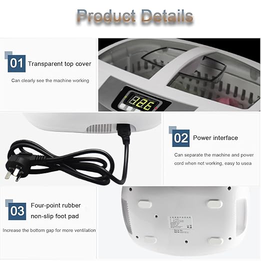 Ultrasonic Cleaner with Heater, 2.500L/84.5 oz Large Capacity, Digital Display Timer, Stainless Steel Interior, Suitable for Watches, Earrings, Fruits, Jewelry, Vegetables