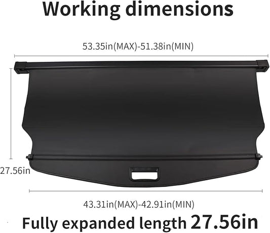 BOPARAUTO Cargo Cover for Chevy Chevrolet Equinox GMC Terrain Accessories 2018 2019 2020 2021 2022 2023 2024 Trunk Shade Luggage Security Cover