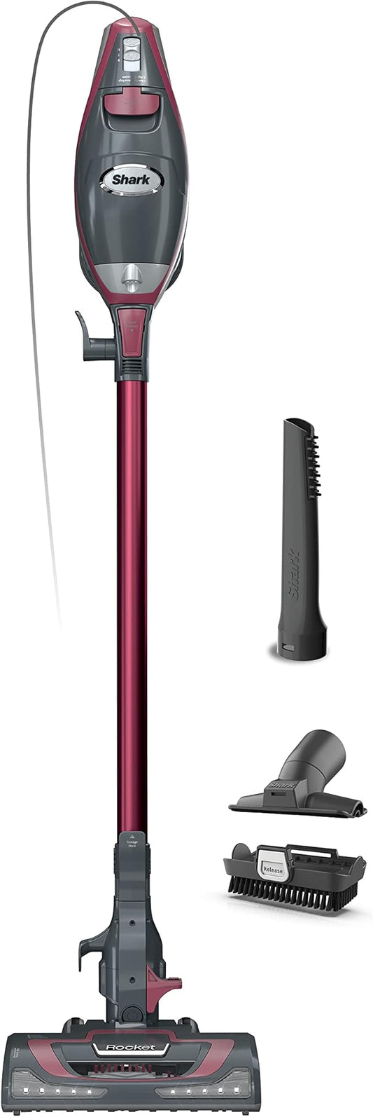 Shark HV370C Rocket Pro Corded Stick Vacuum, Removable Hand Vacuum, Advanced Swivel Steering, XL Cup, Crevice Tool, Upholstery Tool & Anti-Allergen Dust Brush, Comet Red (Canadian Version) 63563
